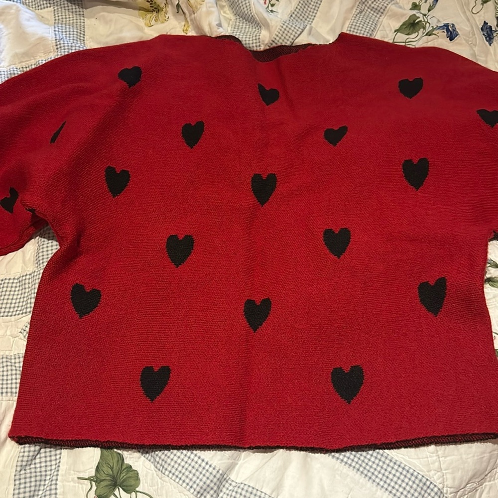 Black and red heart sweater